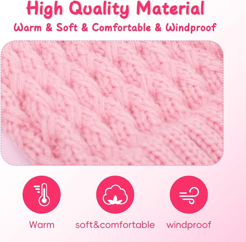 Peninpha Winter Hat for Kids Children, Girls Beanie with Pom Pom, Girls Accessories Knit Beanies Cap Age 7-12 - Image 5
